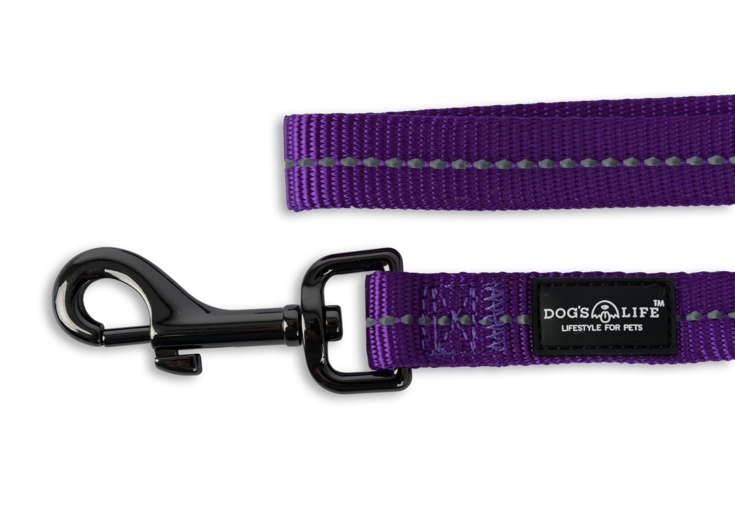 Reflective Supersoft Webbing Leash Purple
