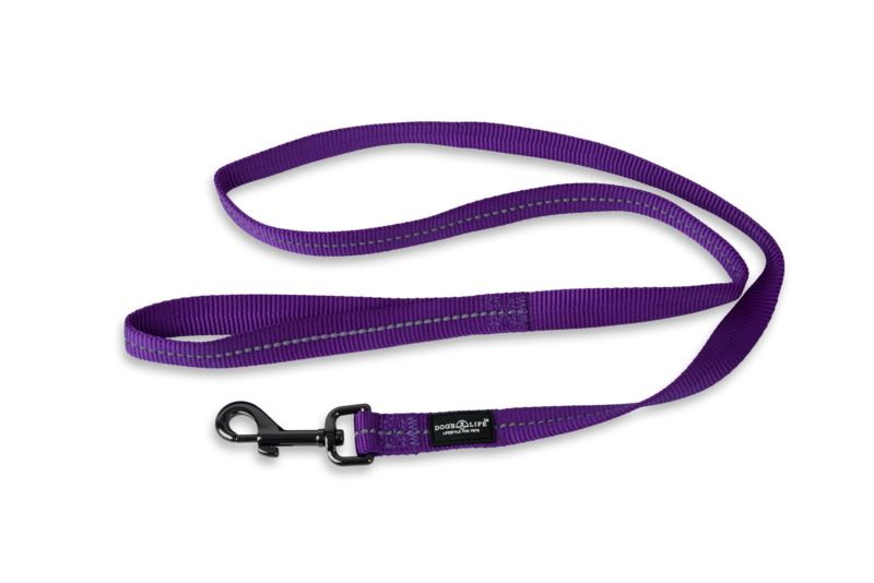 Reflective Supersoft Webbing Leash Purple