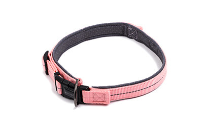 Reflective Supersoft Webbing Neoprene Collar Coral Pink