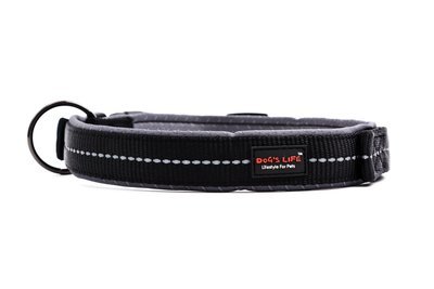 Reflective Supersoft Webbing Neoprene Collar Black