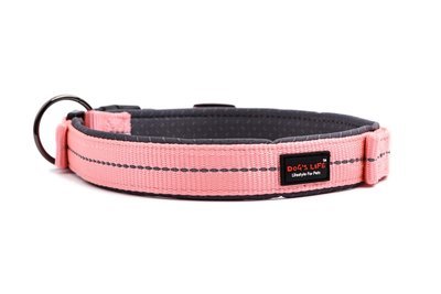Reflective Supersoft Webbing Neoprene Collar Coral Pink