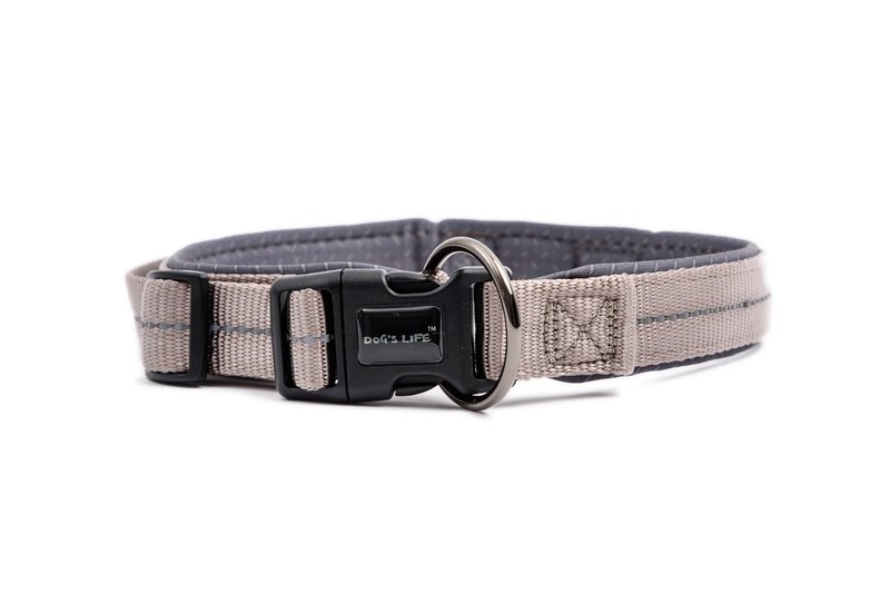 Reflective Supersoft Webbing Neoprene Collar Grey