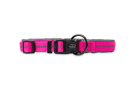 Reflective Supersoft Webbing Neoprene Collar Hot Pink