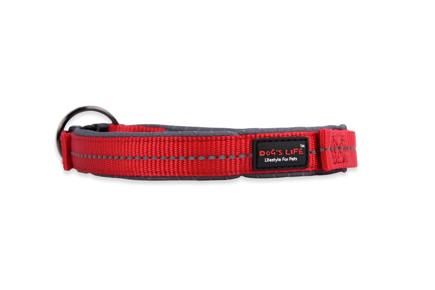 Reflective Supersoft Webbing Neoprene Collar Red