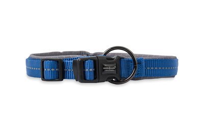 Reflective Supersoft Webbing Neoprene Collar Yale Blue