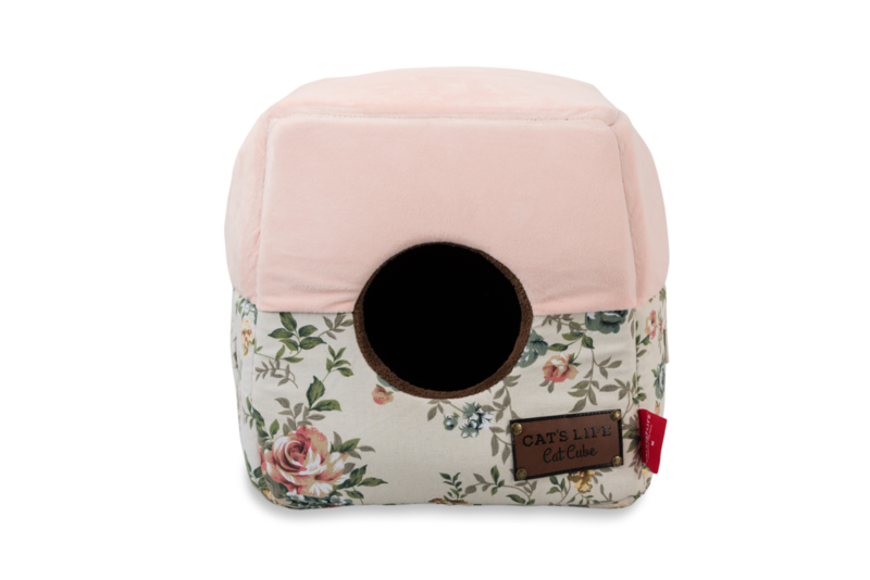Cat&#39;s Life Cat Cube Floral Pink