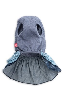 Petite Pinstripe Denim Skirt with Tank Top Blue