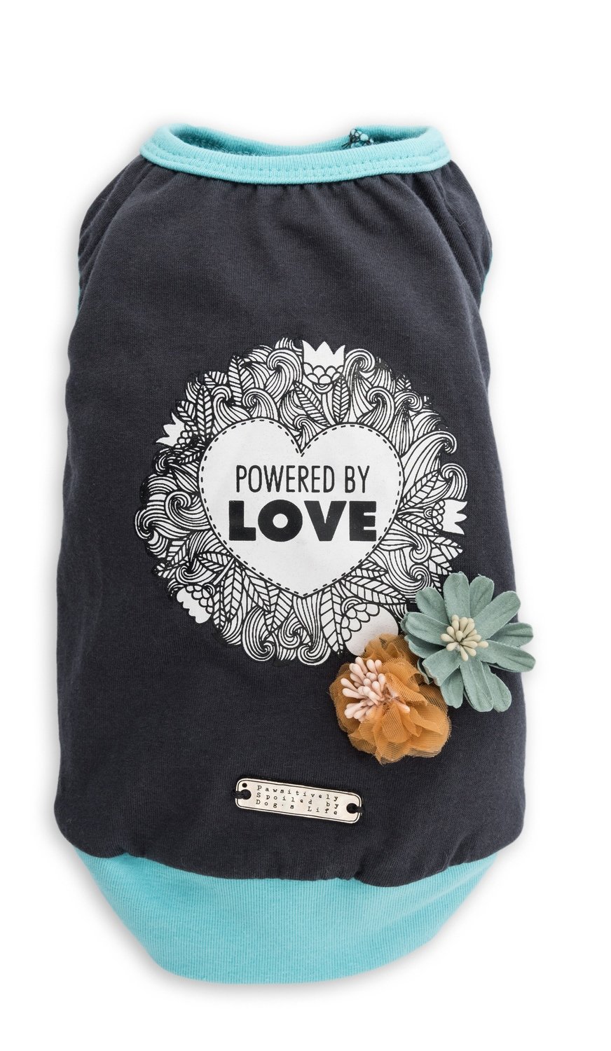 Powered By Love Flowers Summer Tee Navy