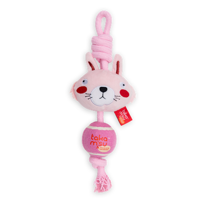 TKM Jungle Rope with Tennis Ball Rabbit 33cm