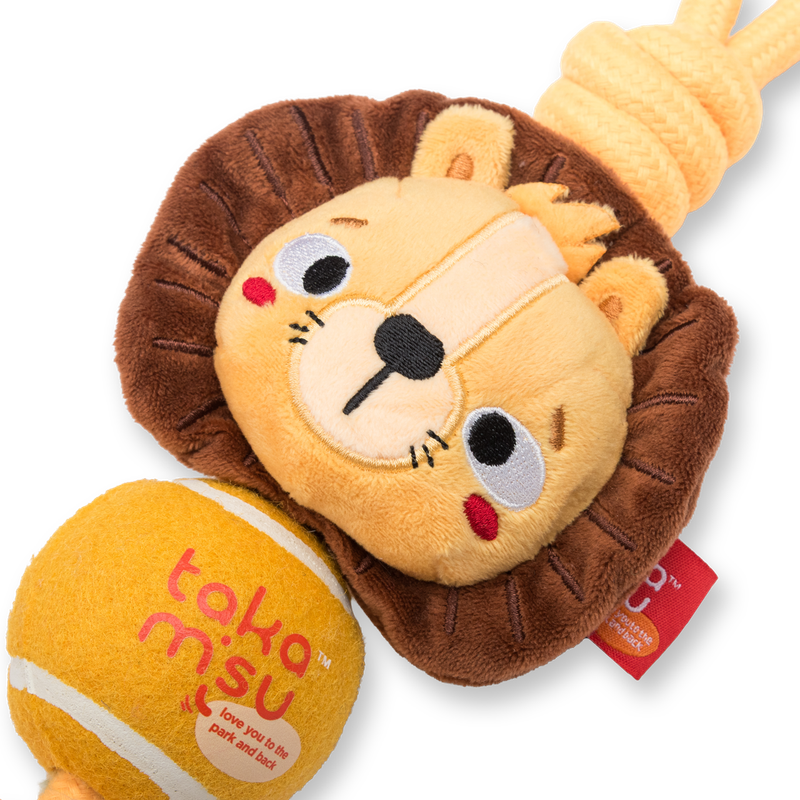TKM Jungle Rope with Tennis Ball Lion 33cm