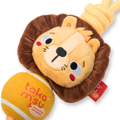 TKM Jungle Rope with Tennis Ball Lion 33cm