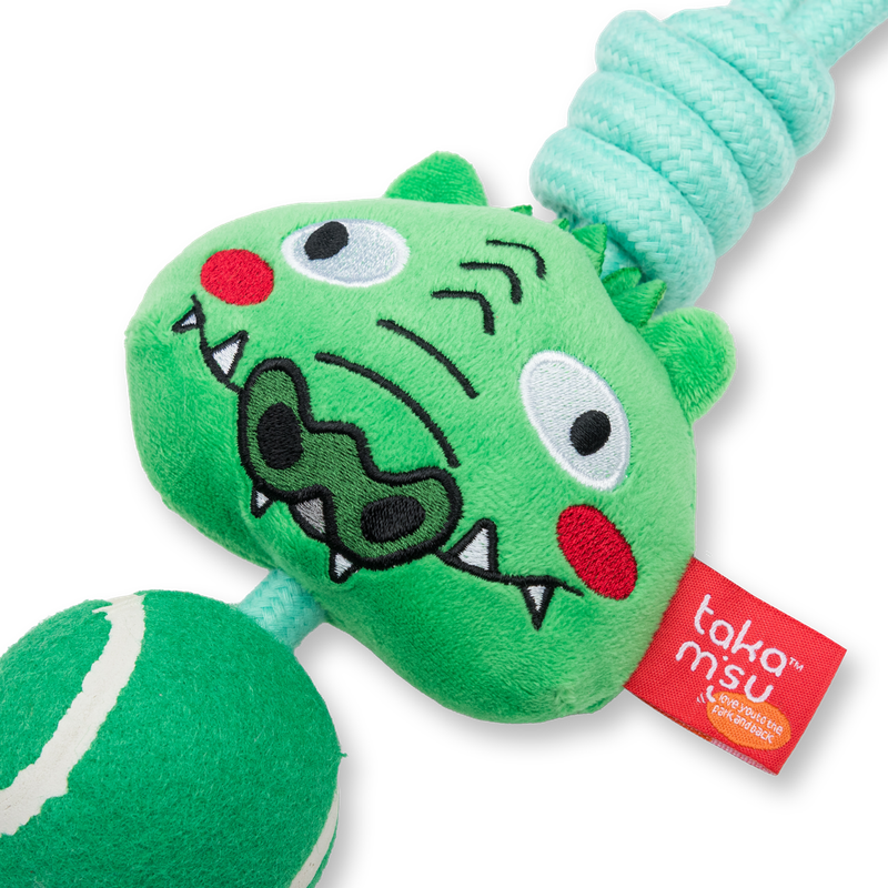 TKM Jungle Rope with Tennis Ball Crocodile 33cm