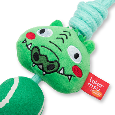 TKM Jungle Rope with Tennis Ball Crocodile 33cm