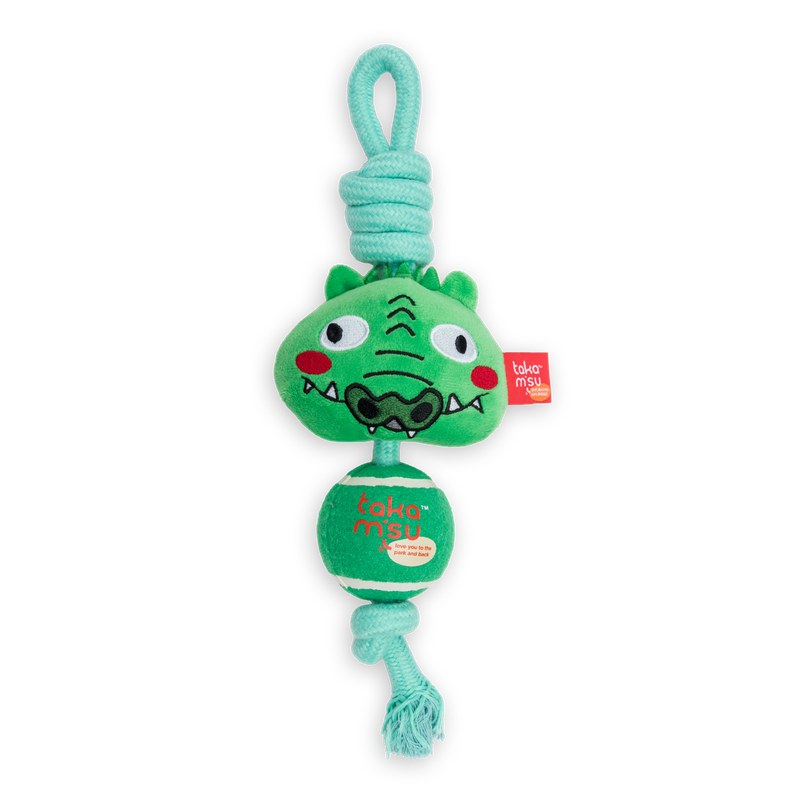 TKM Jungle Rope with Tennis Ball Crocodile 33cm