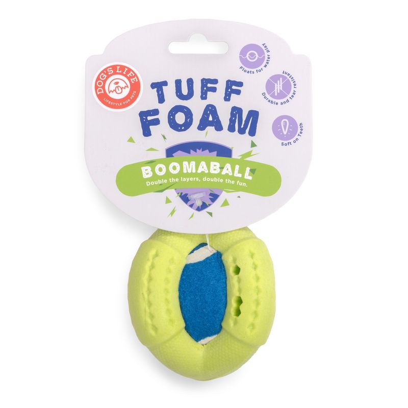 Dog's Life Tuff Foam Booma Ball Lime