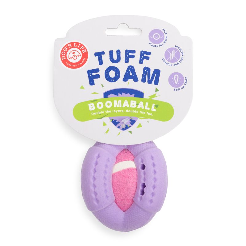 Dog's Life Tuff Foam Booma Ball Jacaranda