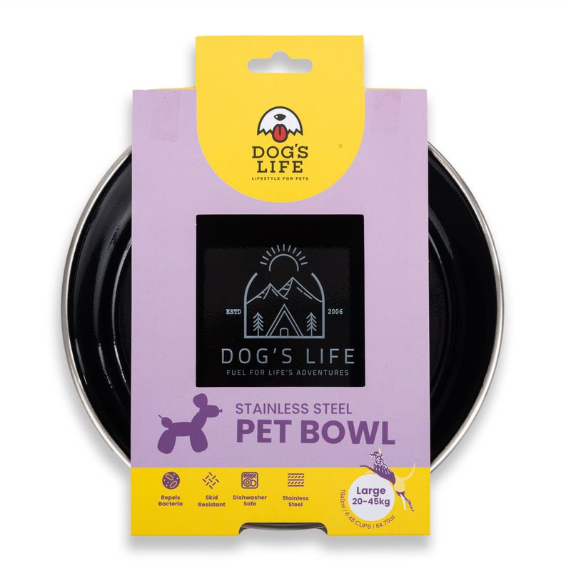 Stainless Steel Bowl Fuel For Adventures Black