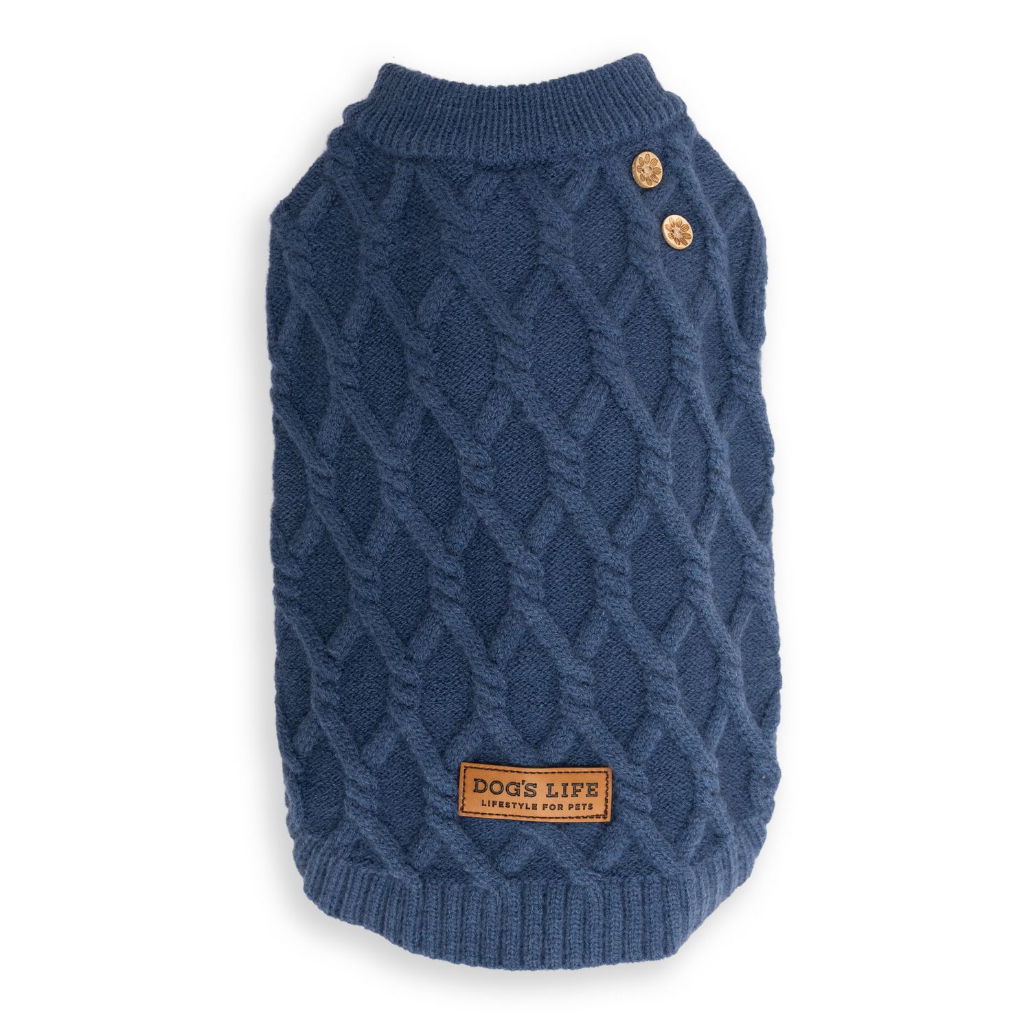 Cableknit Winter Jumper Blue