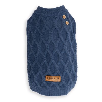 Cableknit Winter Jumper Blue
