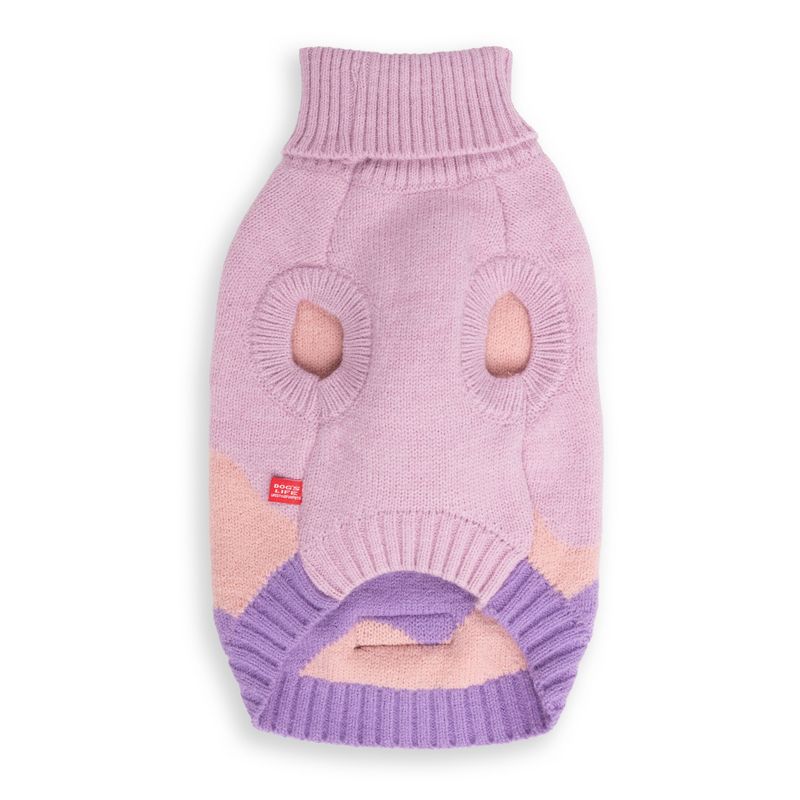 Polo Neck Wave Pullover Pink