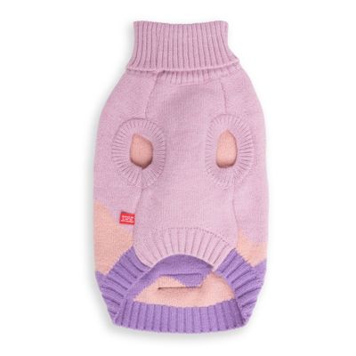 Polo Neck Wave Pullover Pink