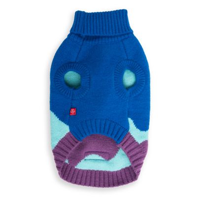 Polo Neck Wave Pullover Blue
