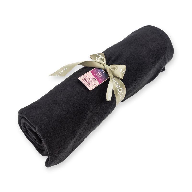 Polar Fleece Blanket Black Polar Fleece Blanket Black