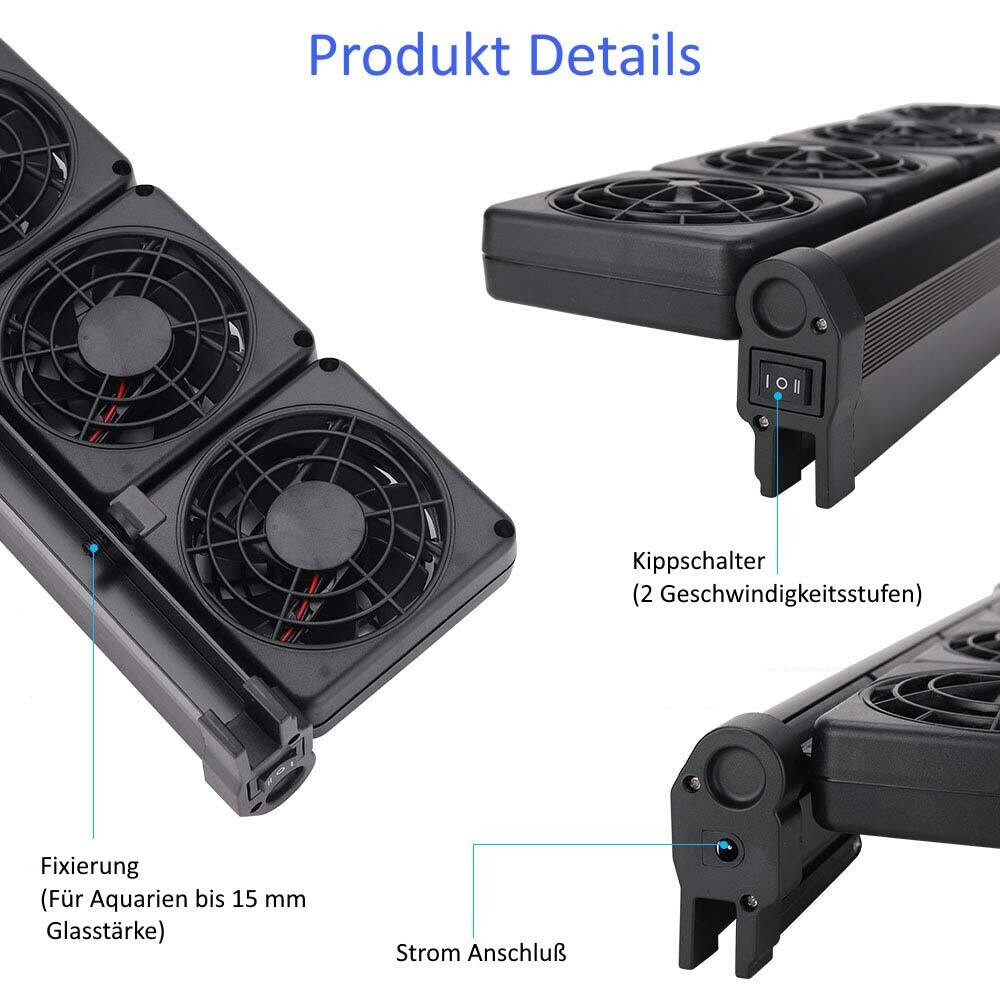 AP- Power Lüfter 2 fach / Power Fan - Zur Kühlung der Wassertemperatur von Aquarien