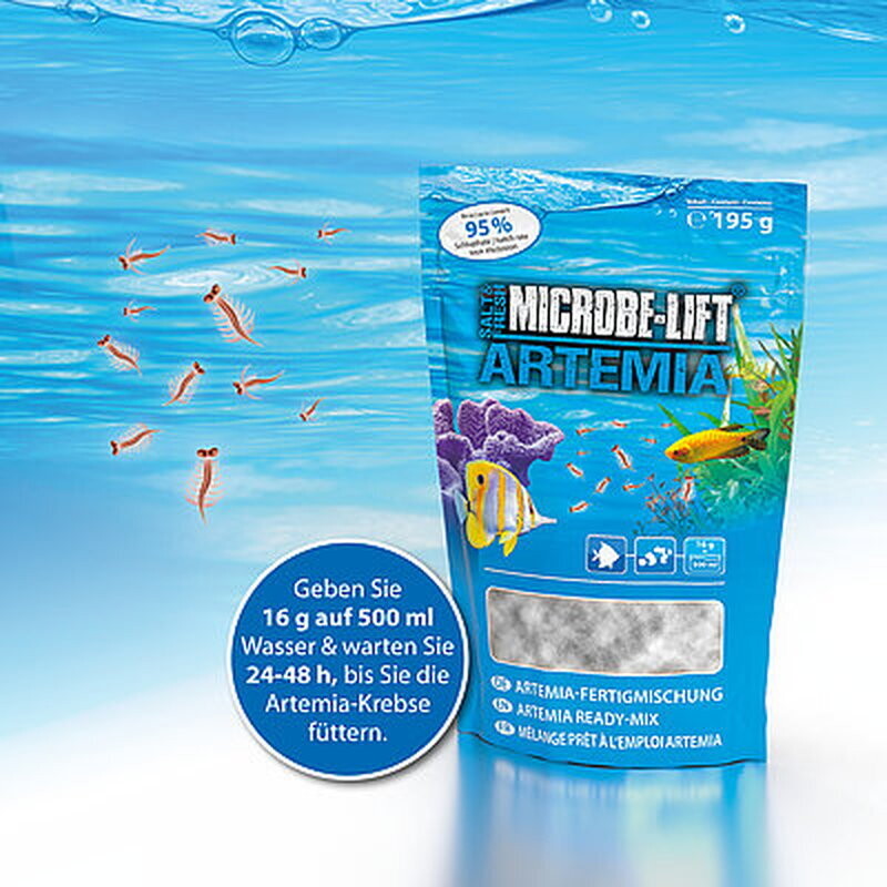 Microbe-​Lift Artemia-Fertigmischung aus Artemia-Eiern &amp; Salz, 195g