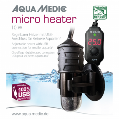 Aqua Medic -Regelbarer Heizer mit USB-Anschluss für kleinere Aquarien