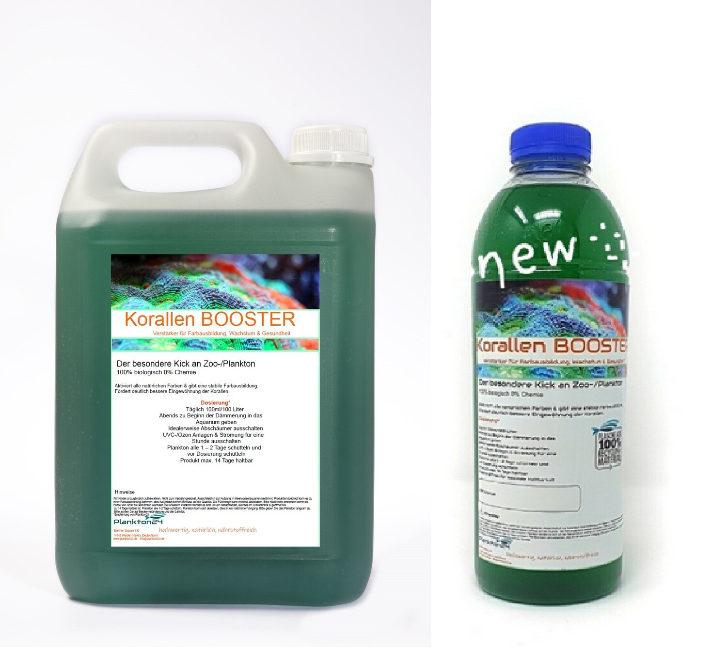 Korallen BOOSTER Verstärker für Farbausbildung, Wachstum &amp; Gesundheit ( 0,5 Liter, 1 Liter, 3 Liter, 5 Liter , 10 Liter )