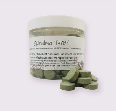 NEU - Plankton24 Spirulina TABS 200 ml - Futtertabletten Hafttabeletten mit 20% Spirulina ca. 11mm Alleinfuttermittel​