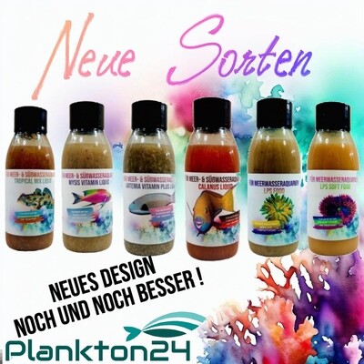Plankton24 Coral&amp;Fish Paket - Flüssigfutter  - Im Set  - Premium Futter / Zooplankton - Ideal zur Fütterung der Fische und Korallen im Aquarium