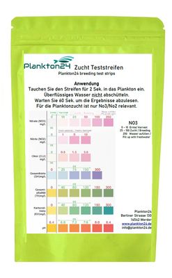 Plankton24 Planktonzucht Teststreifen / Planktonbreeding Teststrips - mit allen wichtigen Informationen zu Planktonzucht
