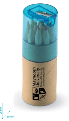 colouring pencils tube, lid sharpener