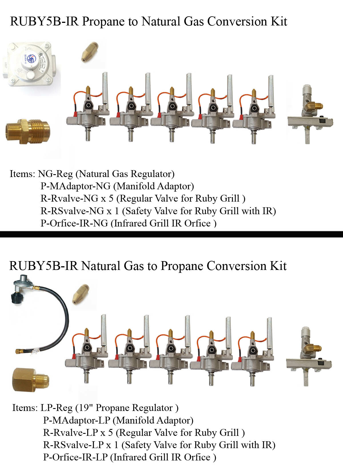 Conversion Kit for Ruby5BIR -42″ Gas Grill