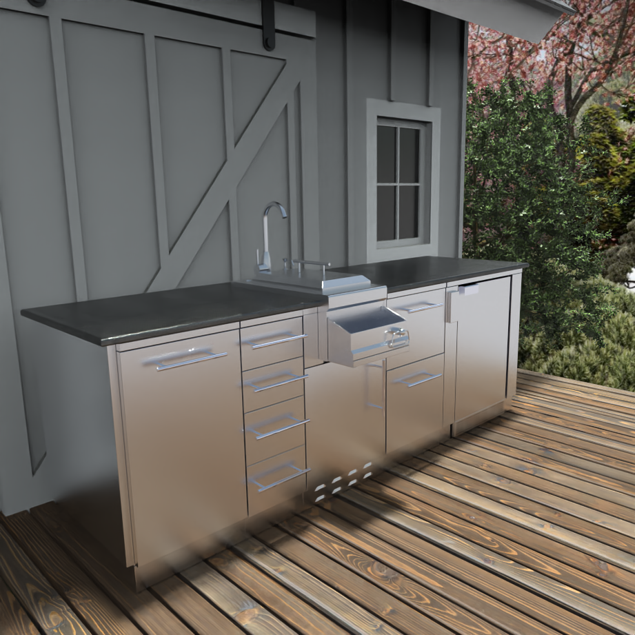 Savana 8′ 6″ length Wet Bar Outdoor Cabinet Package