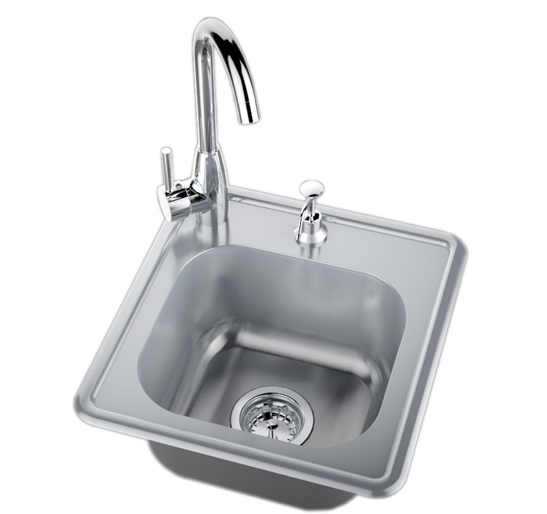 Drop in Single Sink w/Hot &amp; Cold Water Faucet Item No.A-SS17