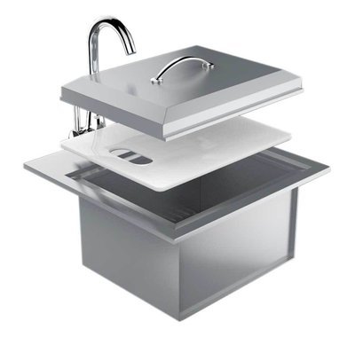 Premium Drop In Sink W/ Hot and Cold water Faucet &amp; Cutting Board - Item No. B-PS21