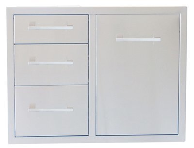 Signature Series 30&quot; Propane Combo w/Trash Bag Ring &amp; Triple Drawer - Item No. BA-LPCTD30