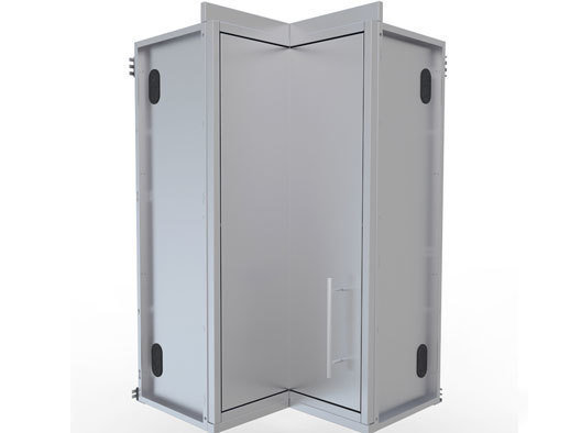 12&quot; x 12&quot; Full Height 360 Swivel Door Corner Cabinet w/Three Shelves  - Item No. SWC12SLS