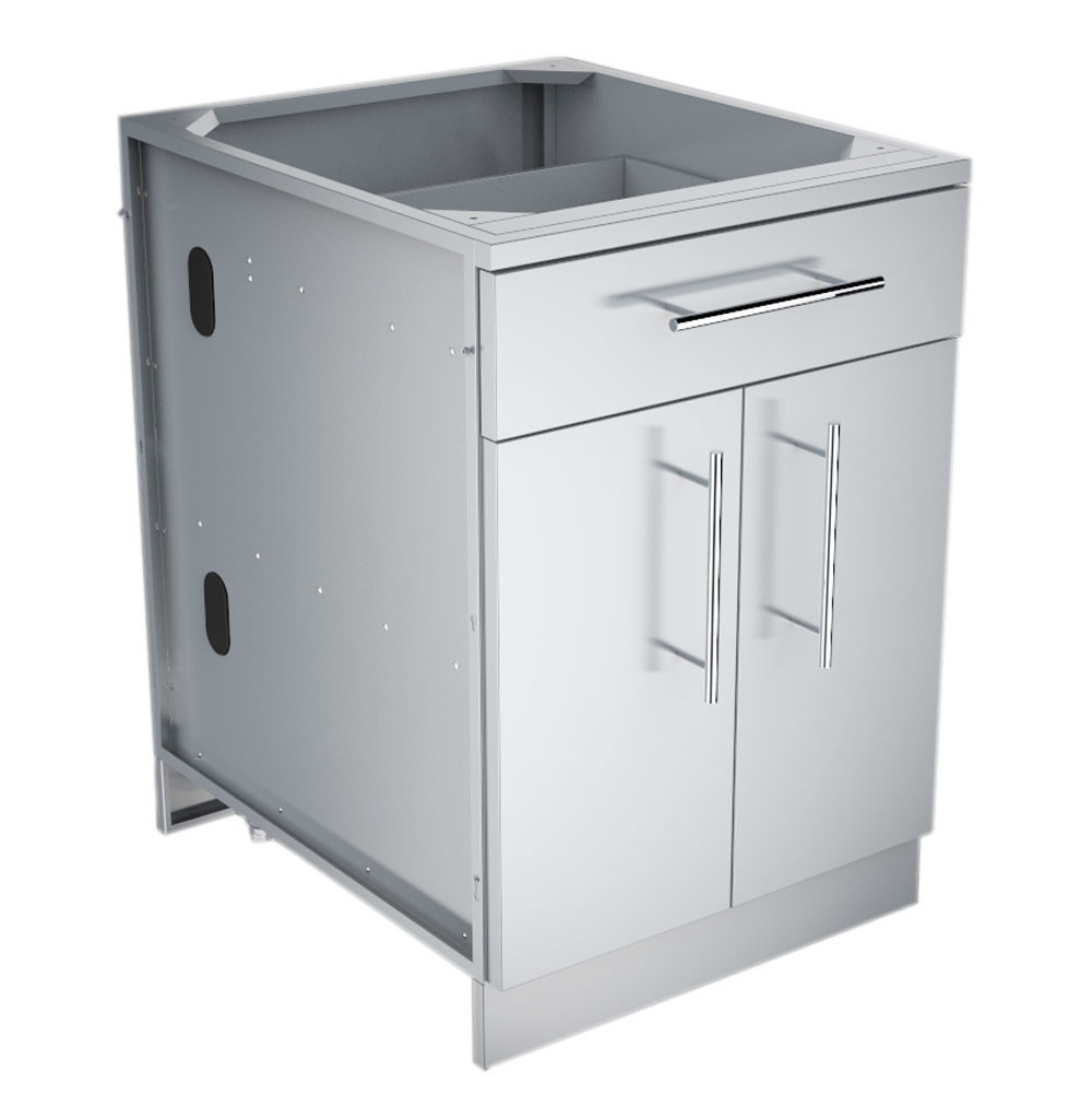 24&quot; Double Door Base Cabinet w/Shelf &amp; Reversible Top Drawer or False Panel  - Item No. SBC24CDD