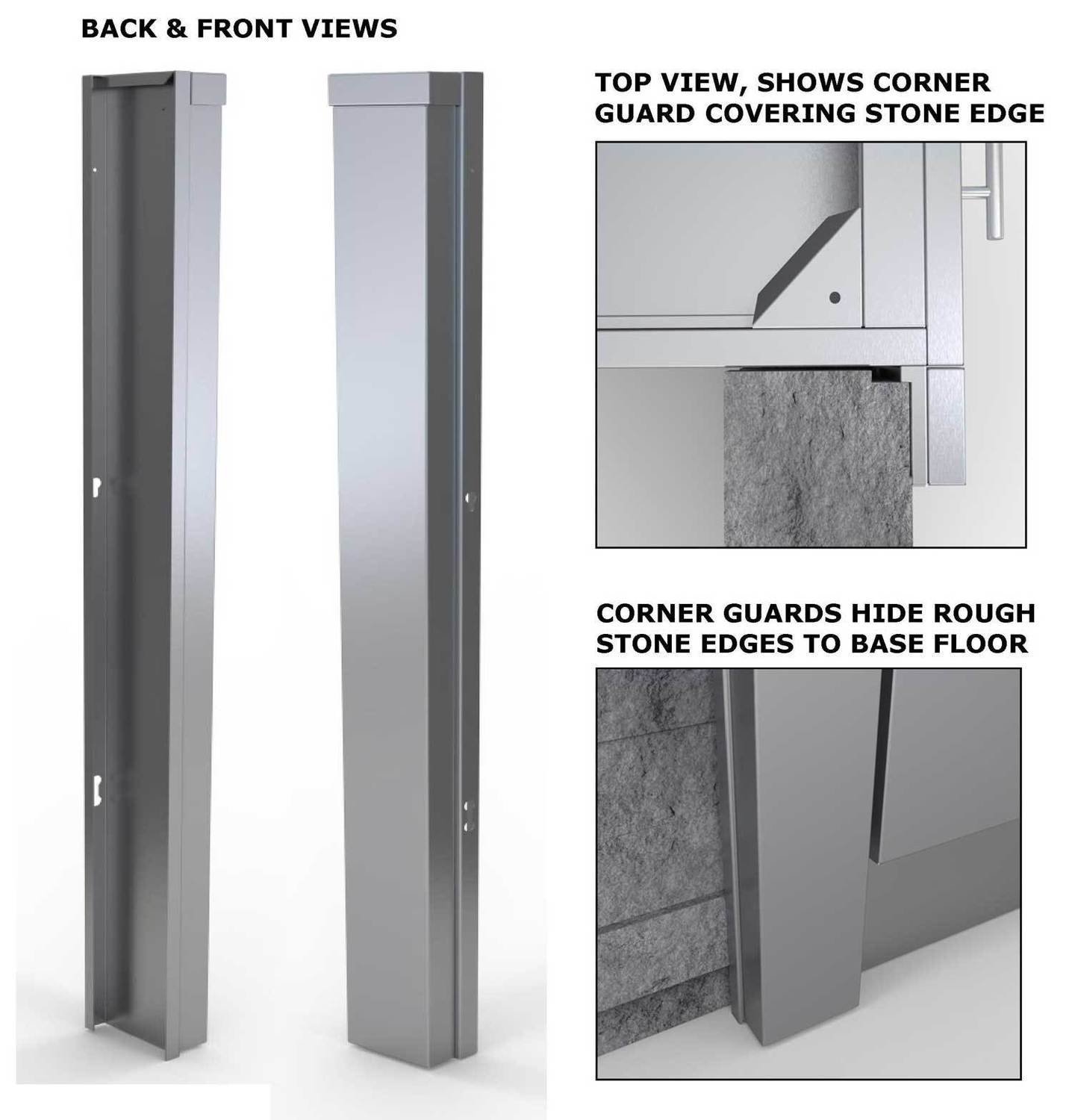 3&quot; End Corner Guard Panel for Right Side of Base Cabinets  - Item No. SCC3ENDSPR