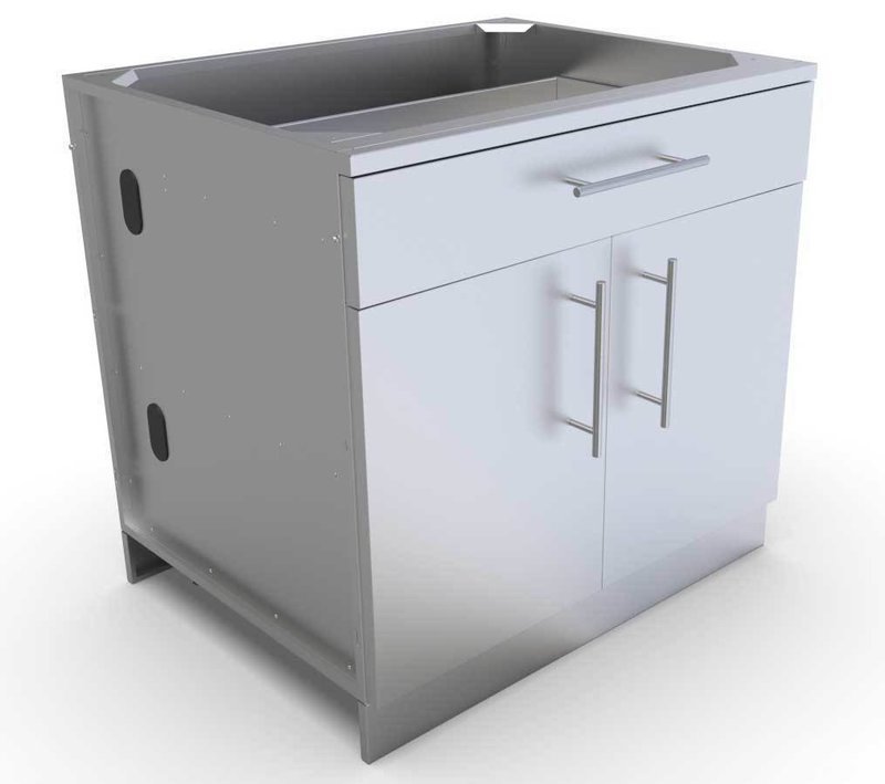 36&quot; Double Door Base Cabinet w/Shelf &amp; Reversible Top Drawer or False Panel  - Item No. SBC36CDD