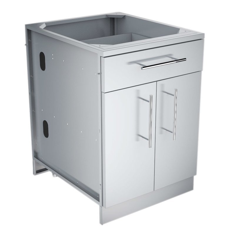 24&quot; Double Door Base Cabinet w/Shelf &amp; Reversible Top Drawer or False Panel  - Item No. SBC24CDD