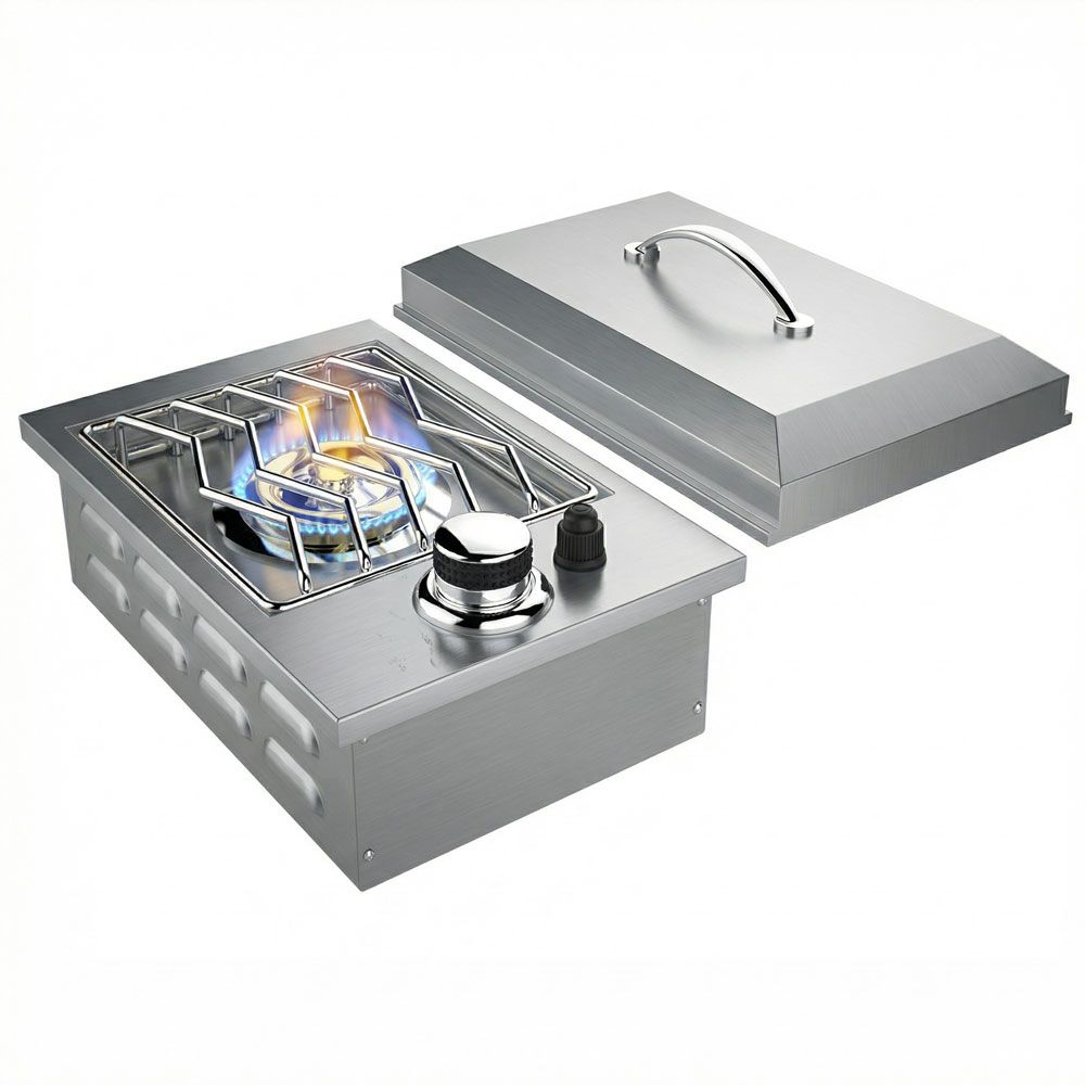 Sunstone® Single Drop-In Side Burner – Ultimate 15,000 BTU Brass Burner for Outdoor Kitchens