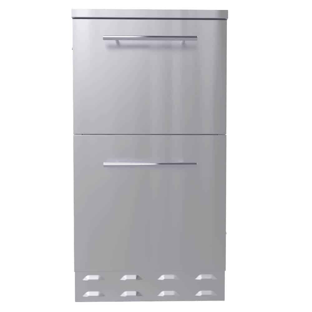 18″Combo Paper Towel Holder/Cutlery Drawer with Cutting Board & Insulated Ice Chest Dry Storage Drawer with Drain – SBC18DPIC