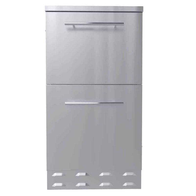 18"Combo Paper Towel Holder/Cutlery Drawer with Cutting Board &amp;amp; Insulated Ice Chest Dry Storage Drawer with Drain - SBC18DPIC