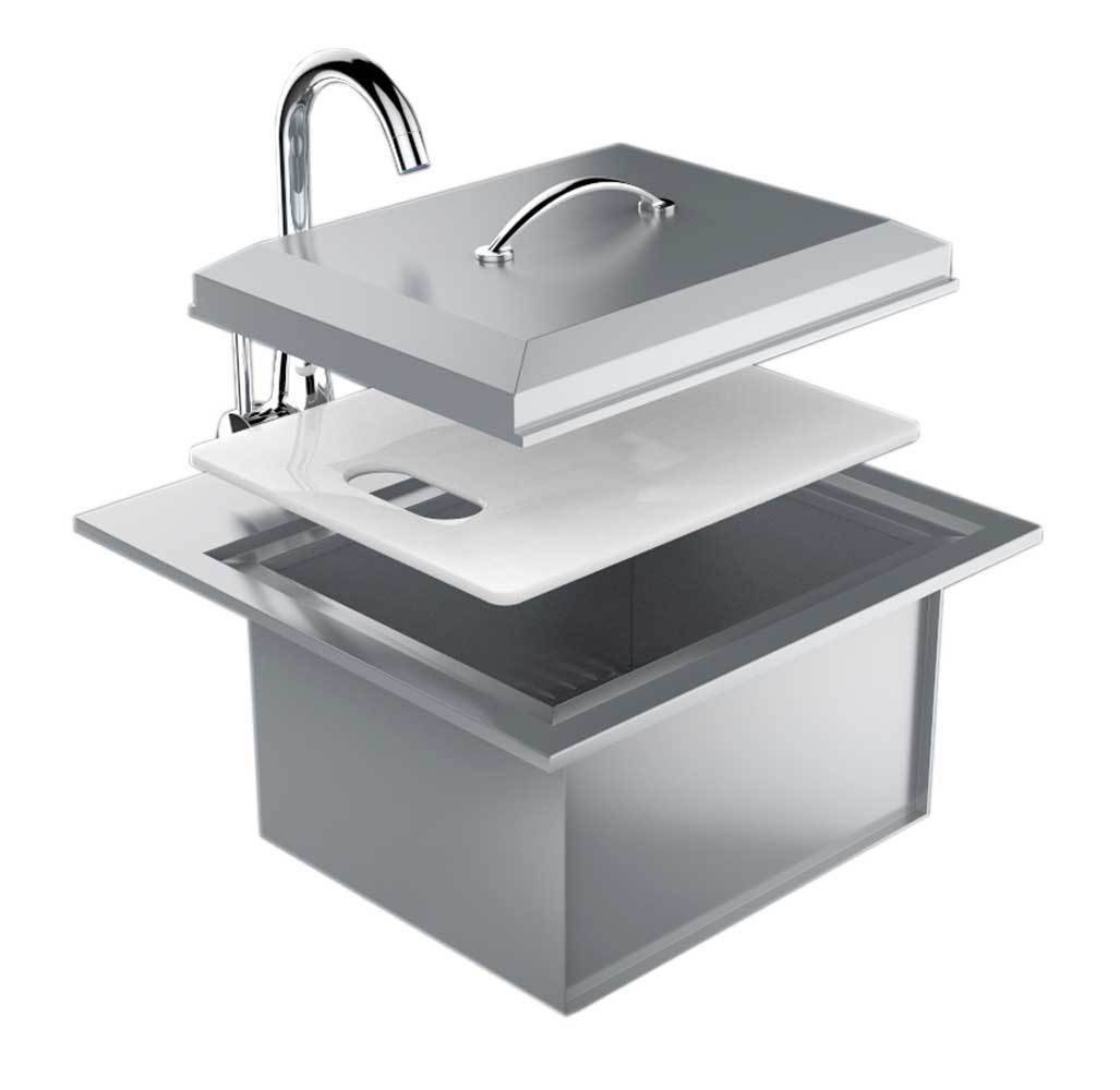 Supreme Premium Drop‑In Sink – Hot & Cold Faucet, Cutting Board B‑PS21