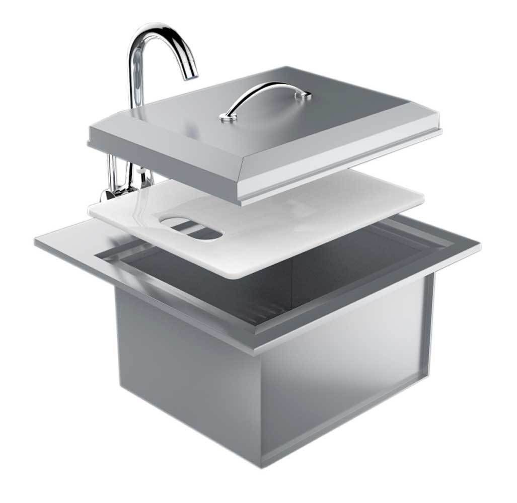 Supreme Premium Drop‑In Sink – Hot &amp; Cold Faucet, Cutting Board B‑PS21